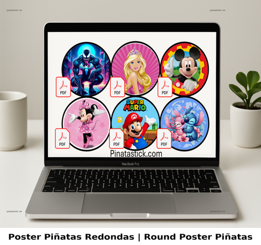 50 Poster Piñatas Redondas | 50 Round Poster Piñatas