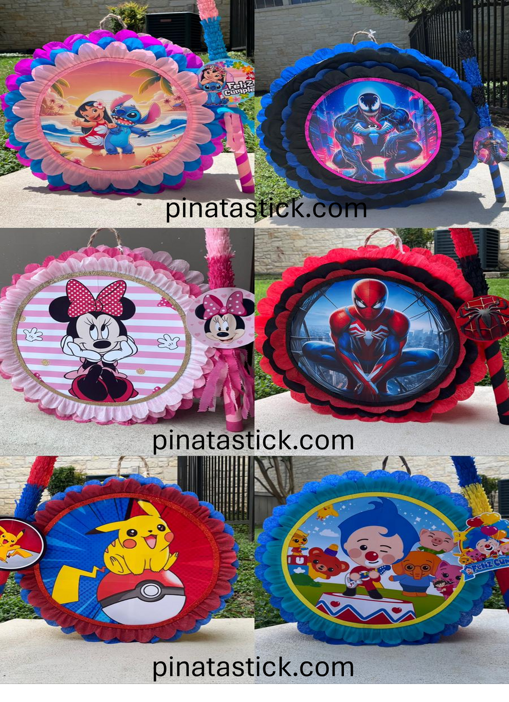 50 Poster Piñatas Redondas | 50 Round Poster Piñatas – Piñata Stick